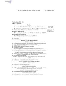 PUBLIC LAW 106–310—OCT. 17, [removed]STAT[removed]Public Law 106–310 106th Congress