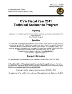 Gender studies / Ethics / Violence Against Women Act / Federal grants in the United States / Domestic violence / Administration of federal assistance in the United States / Rape crisis center / Ohio Valley Wrestling / California Coalition Against Sexual Assault / Violence against women / Violence / Office on Violence Against Women