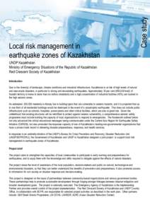 Case study  Local risk management in earthquake zones of Kazakhstan  Photo: UNDP Kazakhstan, Almaty, 2005