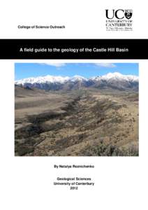 College of Science Outreach  A field guide to the geology of the Castle Hill Basin By Natalya Reznichenko