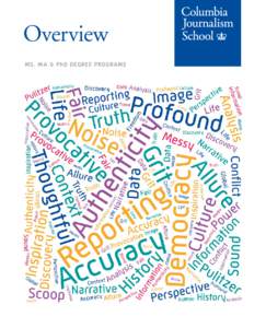 Overview MS, MA & PhD DEGREE PROGRAMS You believe that knowledge is power. You are curious, openminded, and like to write. You seek a life that is fast-paced and exciting.