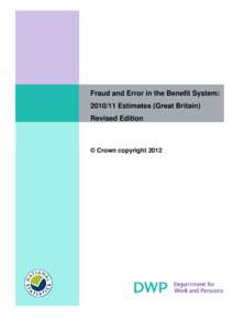 Fraud and Error in the Benefit System: