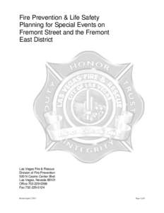 Fire Prevention & Life Safety Planning for Special Events on Fremont Street and the Fremont East District  Las Vegas Fire & Rescue