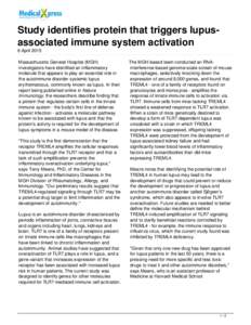 Immune system / TLR 7 / Autoimmunity / Systemic lupus erythematosus / Autoimmune disease / Ana773 / Immunology / Anatomy / Medicine