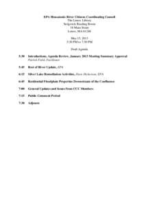 Agenda | May 15, 2013 | EPA Housatonic River Citizens Coordinator Council (CCC)