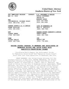 United States Attorney Southern District of New York FOR IMMEDIATE RELEASE