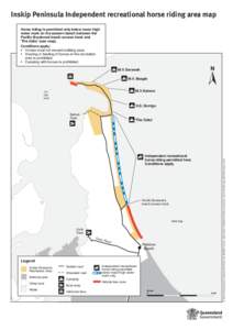 Inskip Peninsula Independent recreational horse riding area map