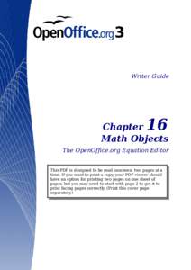 Writer Guide  16 Chapter Math Objects