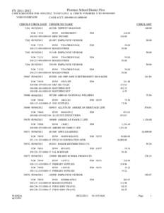 Florence School District Five  FY[removed]CHECK REGISTER FOR[removed]TO[removed] & CHECK NUMBERS 0 TO[removed]VOID OVERFLOW