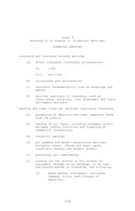 Annex 9 Referred to in Chapter 11 (Financial Services) FINANCIAL SERVICES Insurance and insurance-related services (a)