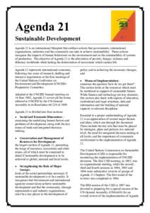 Agenda 21 - Sustainable Development Factsheet