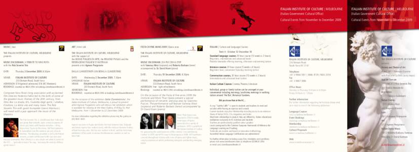 MUSIC | Jazz  ART | Artist talk FESTA DI FINE ANNO 2009 | Opera arias