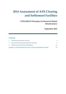 2014 Assessment of ASX Clearing and Settlement Facilities - September 2014
