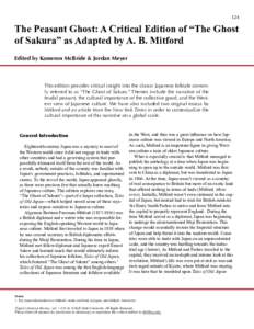 124  The Peasant Ghost: A Critical Edition of “The Ghost of Sakura” as Adapted by A. B. Mitford Edited by Kameron McBride & Jordan Meyer