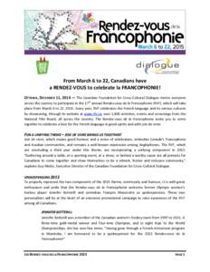 Rendez-vous / Jeux de la Francophonie / Culture / French language / Organisation internationale de la Francophonie / International Francophonie Day