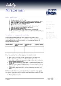 Focus Questions  EPISODE 19 28TH JULY 2009 Learning Area English