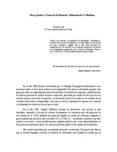 Hacer justicia a Través de la Memoria: Akhenatón de N. Mahfouz  Nicolás Cruz P. Universidad Católica de Chile  Dedico este artículo a la memoria de Giuseppina Grammatico.