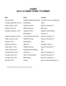 CASBO[removed]CASBO YEARLY PLANNER Date Event