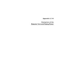 Appendix 5.7-H Evaluation of the Roseate Tern and Piping Plover APPENDIX 5.7-H EVALUATION OF THE