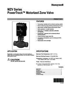 [removed]MZV Series PowerTrack™ Motorized Zone Valve