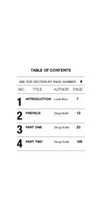 table of contents  ask for section by page number  no.