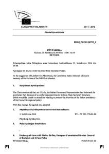 [removed]EUROOPAN PARLAMENTTI Aluekehitysvaliokunta  REGI_PV(2014)0723_1