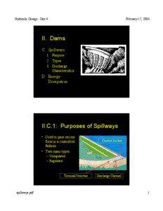 Hydraulic Design - Day 4  February 17, 2004