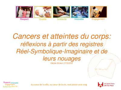 Cancers et atteintes du corps: réflexions à partir des registres Réel-Symbolique-Imaginaire et de leurs nouages Cécile Glineur