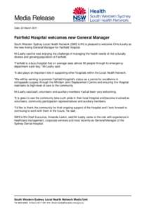 Fairfield Hospital welcomes new General Manager