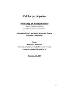 SOA- Call for Participation