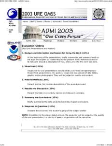 ECSU 2003 URE OMS - ADMI Criteria  1 of 1 http://nia.ecsu.edu/ureoms2003/053003criteria.html