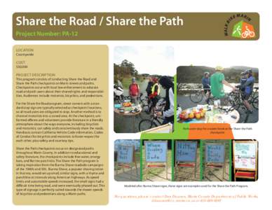 Share the Road / Share the Path Project Number: PA-12 LOCATION Countywide  COST