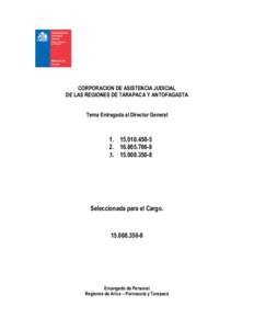 CORPORACION DE ASISTENCIA JUDICIAL DE LAS REGIONES DE TARAPACA Y ANTOFAGASTA Terna Entregada al Director General