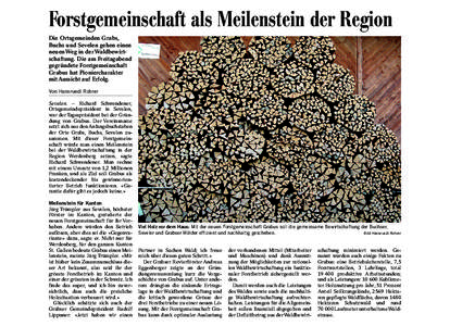 mehr Gäste  Forstgemeinschaft als Meilenstein der Region Die Ortsgemeinden Grabs, Buchs und Sevelen gehen einen neuen Weg in der Waldbewirtschaftung. Die am Freitagabend