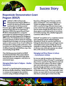 U.S. Environmental Protection Agency Office of Pesticide Programs (7511P) EPA 731-F[removed]February 2010 Success Story Biopesticide Demonstration Grant