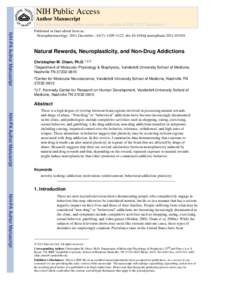 NIH Public Access Author Manuscript Neuropharmacology. Author manuscript; available in PMC 2012 December 1. NIH-PA Author Manuscript