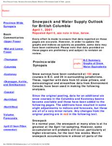 River Forecast Centre, Resources Inventory Branch, Ministry of Environment Lands & Parks - generic