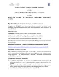 Centros de Estudios Tecnológico Industrial y de Servicios (CETIS) Centro de Bachillerato Tecnológico Industrial y de Servicios (CBTIS) DIRECCIÓN (DGETI)