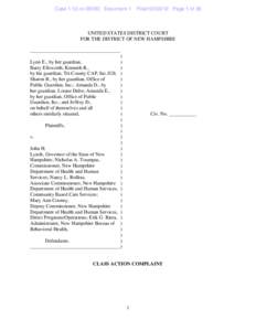 Institutional syndrome / Section 504 of the Rehabilitation Act / Class action / Health / Law / Glencliff /  New Hampshire / Americans with Disabilities Act