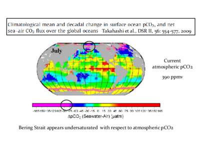 Takahashi et al., DSR II, 56: , 2009  Current atmospheric pCO2 390 ppmv