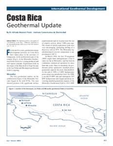 International Geothermal Development  Geothermal Update By Dr. Alfredo Mainieri Protti - Instituto Costarricense de Electricidad  F