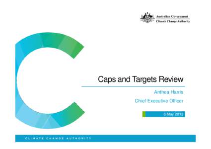 Caps and Targets Review Anthea Harris Chief Executive Officer •  6 May 2013