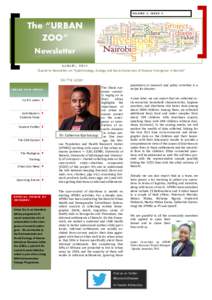 VOLUME 1, ISSUE 4  The “URBAN ZOO” Newsletter AUGUST, 2014