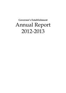 Governor’s Establishment  Annual Report[removed]  PREFACE