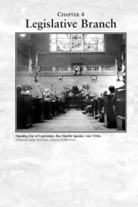 CHAPTER 4  Legislative Branch Opening Day of Legislature, Roy Hamlin Speaker, late 1950s. (Missouri State Archives, Massie Collection)