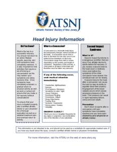 Microsoft Word - ATSNJ Head Injury Instructions