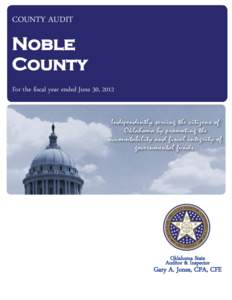 COUNTY AUDIT  Noble County For the fiscal year ended June 30, 2012