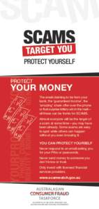 SCAMS YOU TARGET Protect yourself Protect