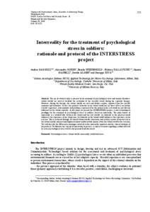 Coping with Posttraumatic Stress Disorders in Returning Troops, Wiederhold, B.K. NATO Science for Peace and Security Series - E: Human and Societal Dynamics. Volume 68, 2010 DOI: [removed]