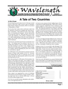 Wavelength  Canadian Society for Independent Radio Production Issue 8